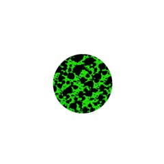 Black And Green Leopard Style Paint Splash Funny Pattern 1  Mini Buttons by yoursparklingshop