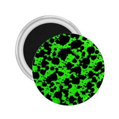 Black And Green Leopard Style Paint Splash Funny Pattern 2 25  Magnets by yoursparklingshop