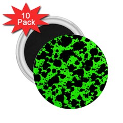 Black And Green Leopard Style Paint Splash Funny Pattern 2 25  Magnets (10 Pack)  by yoursparklingshop