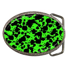 Black And Green Leopard Style Paint Splash Funny Pattern Belt Buckles by yoursparklingshop