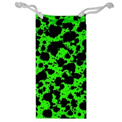 Black And Green Leopard Style Paint Splash Funny Pattern Jewelry Bag by yoursparklingshop