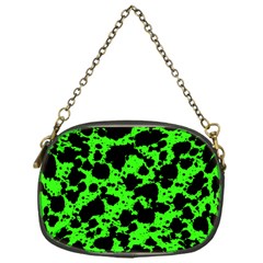 Black And Green Leopard Style Paint Splash Funny Pattern Chain Purse (one Side) by yoursparklingshop