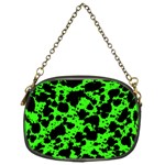 Black and Green Leopard Style Paint Splash Funny Pattern Chain Purse (Two Sides) Front