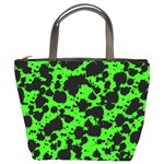 Black and Green Leopard Style Paint Splash Funny Pattern Bucket Bag Front