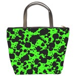 Black and Green Leopard Style Paint Splash Funny Pattern Bucket Bag Back