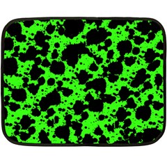 Black And Green Leopard Style Paint Splash Funny Pattern Double Sided Fleece Blanket (mini)  by yoursparklingshop