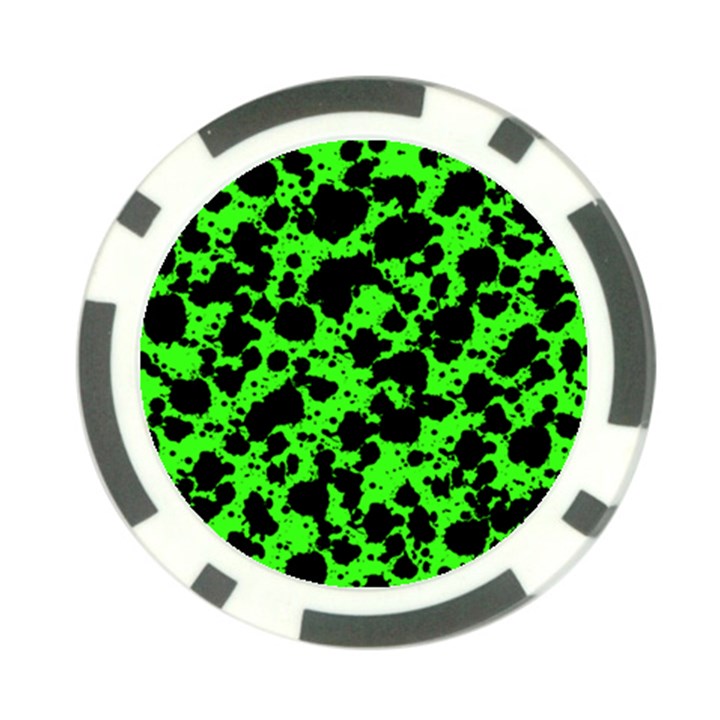 Black and Green Leopard Style Paint Splash Funny Pattern Poker Chip Card Guard (10 pack)