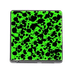 Black And Green Leopard Style Paint Splash Funny Pattern Memory Card Reader (square 5 Slot) by yoursparklingshop