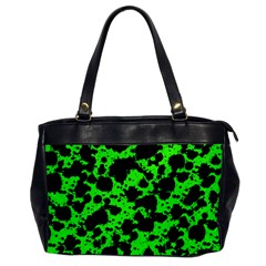 Black And Green Leopard Style Paint Splash Funny Pattern Oversize Office Handbag by yoursparklingshop