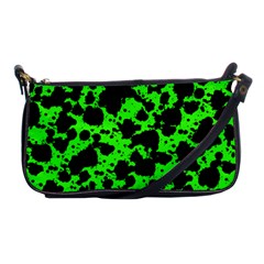 Black And Green Leopard Style Paint Splash Funny Pattern Shoulder Clutch Bag by yoursparklingshop