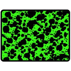 Black And Green Leopard Style Paint Splash Funny Pattern Fleece Blanket (large)  by yoursparklingshop