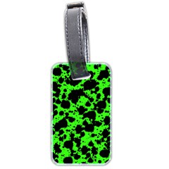 Black And Green Leopard Style Paint Splash Funny Pattern Luggage Tags (two Sides) by yoursparklingshop