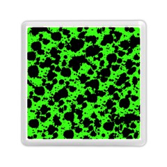 Black And Green Leopard Style Paint Splash Funny Pattern Memory Card Reader (square) by yoursparklingshop