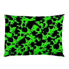 Black And Green Leopard Style Paint Splash Funny Pattern Pillow Case (two Sides) by yoursparklingshop