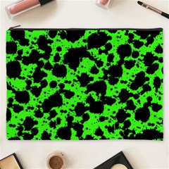 Black And Green Leopard Style Paint Splash Funny Pattern Cosmetic Bag (xxxl) by yoursparklingshop