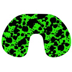 Black And Green Leopard Style Paint Splash Funny Pattern Travel Neck Pillows