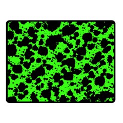 Black And Green Leopard Style Paint Splash Funny Pattern Double Sided Fleece Blanket (small)  by yoursparklingshop