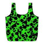 Black and Green Leopard Style Paint Splash Funny Pattern Full Print Recycle Bag (L) Front