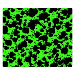 Black And Green Leopard Style Paint Splash Funny Pattern Double Sided Flano Blanket (small)  by yoursparklingshop