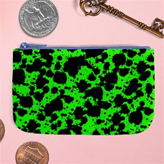 Black And Green Leopard Style Paint Splash Funny Pattern Large Coin Purse by yoursparklingshop