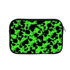 Black And Green Leopard Style Paint Splash Funny Pattern Apple Macbook Pro 13  Zipper Case by yoursparklingshop