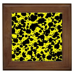 Black And Yellow Leopard Style Paint Splash Funny Pattern  Framed Tiles by yoursparklingshop