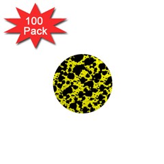 Black And Yellow Leopard Style Paint Splash Funny Pattern  1  Mini Magnets (100 Pack)  by yoursparklingshop