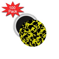 Black And Yellow Leopard Style Paint Splash Funny Pattern  1 75  Magnets (100 Pack)  by yoursparklingshop