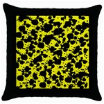 Black and Yellow Leopard Style Paint Splash Funny Pattern  Throw Pillow Case (Black) Front