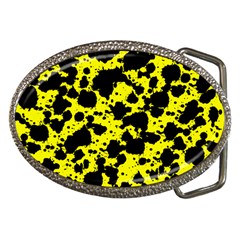 Black And Yellow Leopard Style Paint Splash Funny Pattern  Belt Buckles by yoursparklingshop