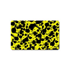 Black And Yellow Leopard Style Paint Splash Funny Pattern  Magnet (name Card) by yoursparklingshop