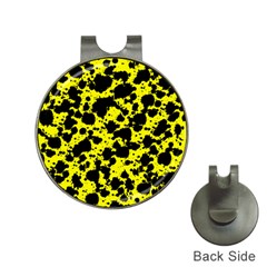 Black And Yellow Leopard Style Paint Splash Funny Pattern  Hat Clips With Golf Markers by yoursparklingshop