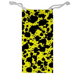 Black And Yellow Leopard Style Paint Splash Funny Pattern  Jewelry Bag by yoursparklingshop