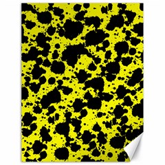 Black And Yellow Leopard Style Paint Splash Funny Pattern  Canvas 18  X 24  by yoursparklingshop