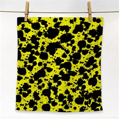 Black And Yellow Leopard Style Paint Splash Funny Pattern  Face Towel by yoursparklingshop