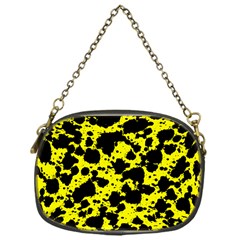 Black And Yellow Leopard Style Paint Splash Funny Pattern  Chain Purse (one Side) by yoursparklingshop