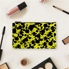 Black And Yellow Leopard Style Paint Splash Funny Pattern  Cosmetic Bag (small) by yoursparklingshop