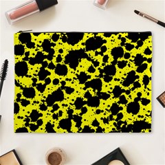 Black And Yellow Leopard Style Paint Splash Funny Pattern  Cosmetic Bag (xl) by yoursparklingshop