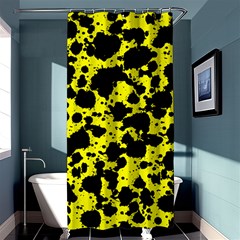 Black And Yellow Leopard Style Paint Splash Funny Pattern  Shower Curtain 36  X 72  (stall)  by yoursparklingshop