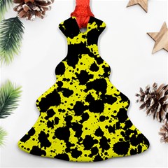 Black And Yellow Leopard Style Paint Splash Funny Pattern  Ornament (christmas Tree)  by yoursparklingshop