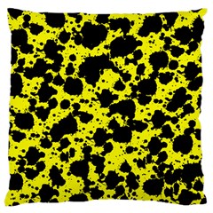 Black And Yellow Leopard Style Paint Splash Funny Pattern  Large Cushion Case (two Sides) by yoursparklingshop