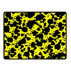 Black And Yellow Leopard Style Paint Splash Funny Pattern  Double Sided Fleece Blanket (small)  by yoursparklingshop