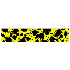 Black And Yellow Leopard Style Paint Splash Funny Pattern  Small Flano Scarf by yoursparklingshop