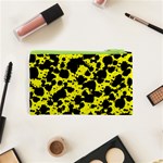 Black and Yellow Leopard Style Paint Splash Funny Pattern  Cosmetic Bag (XS) Back