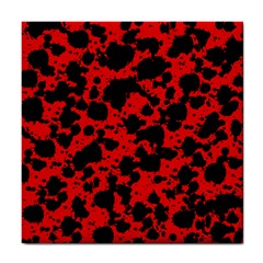 Black And Red Leopard Style Paint Splash Funny Pattern Tile Coasters by yoursparklingshop