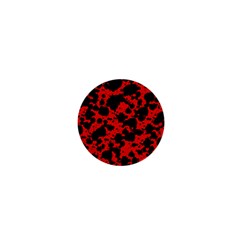 Black And Red Leopard Style Paint Splash Funny Pattern 1  Mini Buttons by yoursparklingshop