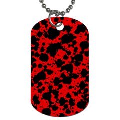 Black And Red Leopard Style Paint Splash Funny Pattern Dog Tag (one Side) by yoursparklingshop