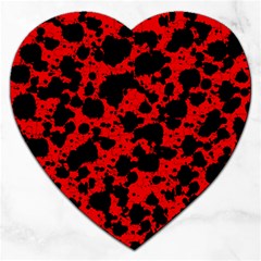 Black And Red Leopard Style Paint Splash Funny Pattern Jigsaw Puzzle (heart) by yoursparklingshop