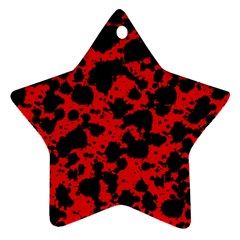 Black And Red Leopard Style Paint Splash Funny Pattern Star Ornament (two Sides) by yoursparklingshop