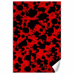 Black And Red Leopard Style Paint Splash Funny Pattern Canvas 24  X 36  by yoursparklingshop